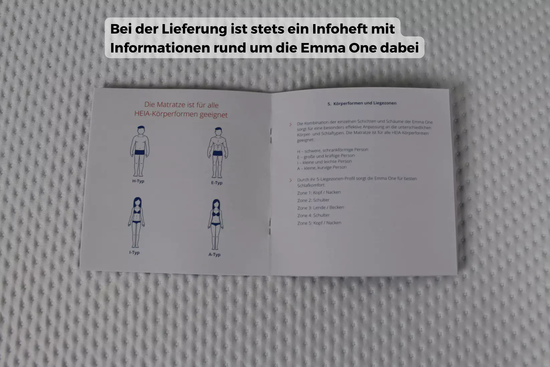 Das mitgelieferter Infoheft der Emma One